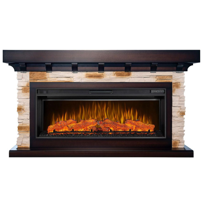 Каминокомплект ArtiFlame Ludwig AF42 махагон коричневий антик с обогревом и звуком горение огня