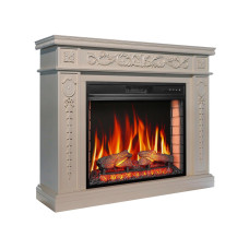 Камінокомплект ArtiFlame Delmona AF28S слонова кістка з обігрівом та звуком горіння вогню