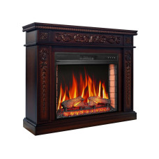 Каминокомплект ArtiFlame Delmona AF28S коньяк с обогревом и звуком горение огня