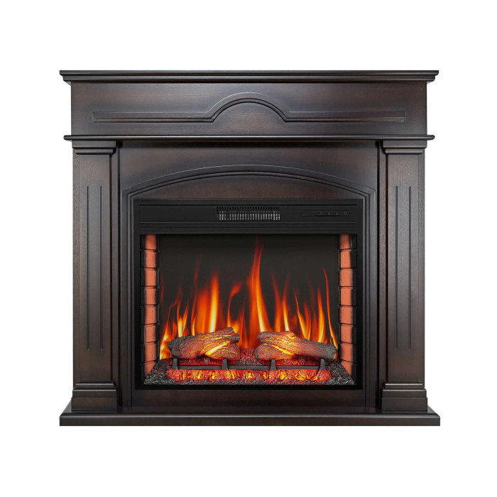 Каминокомплект ArtiFlame December AF28S махагон коричневий антик с обогревом и звуком горение огня