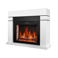 Камінокомплект ArtiFlame Lindos AF28S білий з обігрівом та звуком горіння вогню