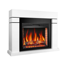 Камінокомплект ArtiFlame Lindos AF28S білий з обігрівом та звуком горіння вогню