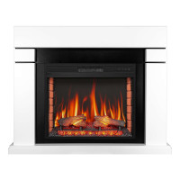 Камінокомплект ArtiFlame Lindos AF28S білий з обігрівом та звуком горіння вогню