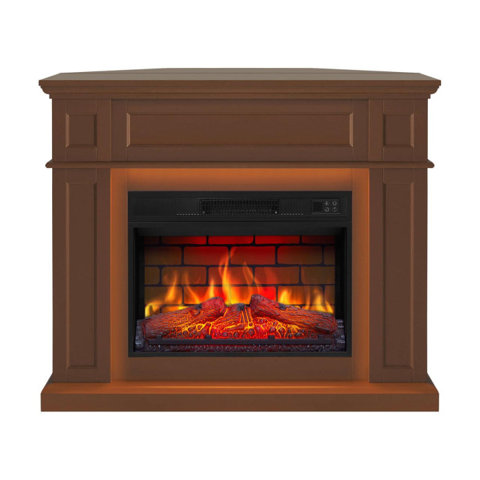 Камінокомплект універсальний 2в1 ArtiFlame Linz AF23BS коричневий з LED підсвічуванням, обігрівом і звуком горіння вогню