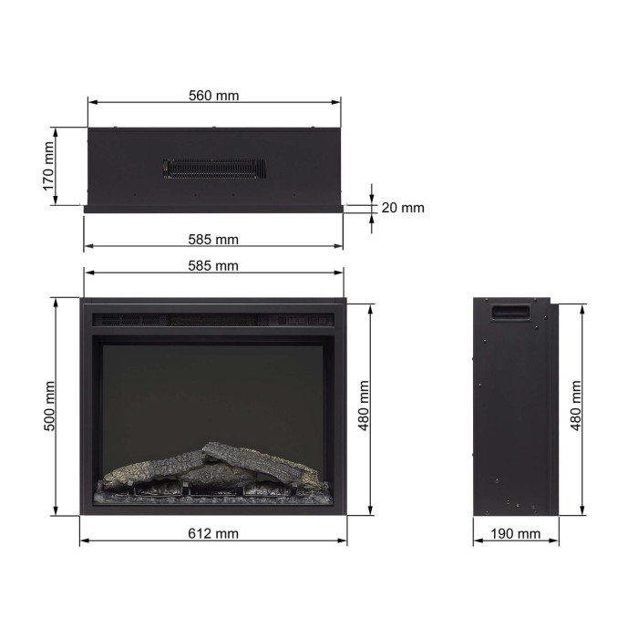 Електрокамін ArtiFlame AF24 Multicolor з обігрівом та звуком горіння вогню