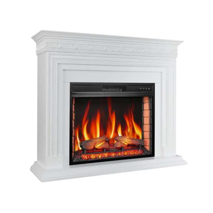 Камінокомплект ArtiFlame Pratella AF28S білий з обігрівом та звуком горіння вогню