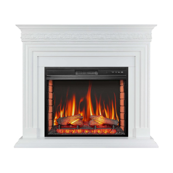 Камінокомплект ArtiFlame Pratella AF28S білий з обігрівом та звуком горіння вогню