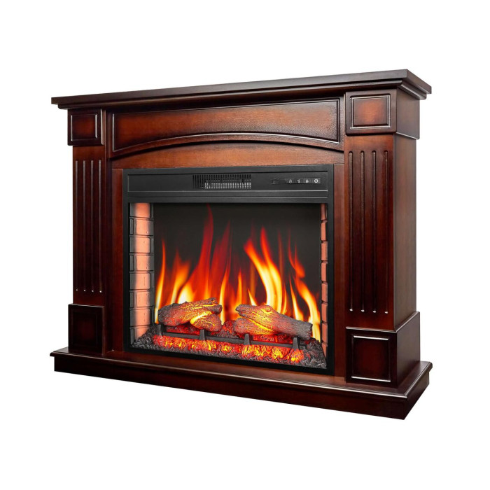 Каминокомплект ArtiFlame Boston AF28S махагон коричневий антик с обогревом и звуком горение огня