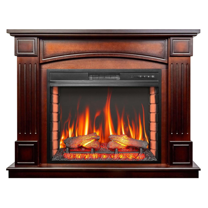 Каминокомплект ArtiFlame Boston AF28S махагон коричневий антик с обогревом и звуком горение огня