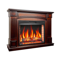 Каминокомплект ArtiFlame Boston AF28S махагон коричневий антик с обогревом и звуком горение огня