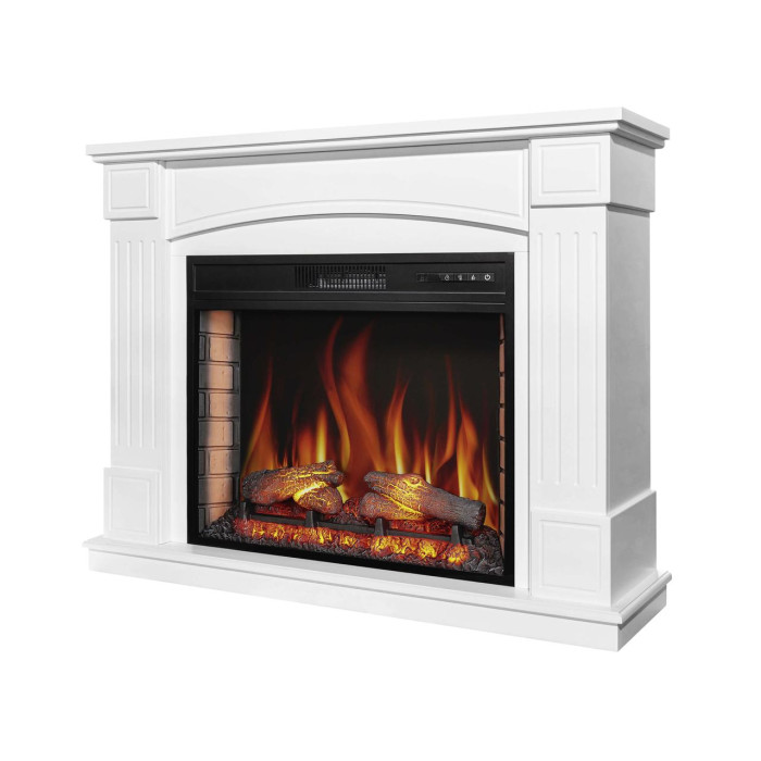 Камінокомплект ArtiFlame Boston AF28S білий з обігрівом та звуком горіння вогню