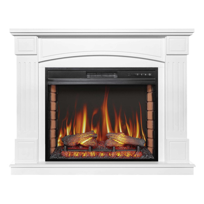 Камінокомплект ArtiFlame Boston AF28S білий з обігрівом та звуком горіння вогню