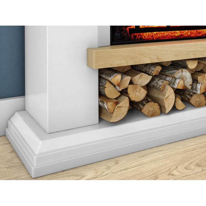 Камінокомплект ArtiFlame Shelford AF23BS білий з обігрівом і звуком горіння вогню
