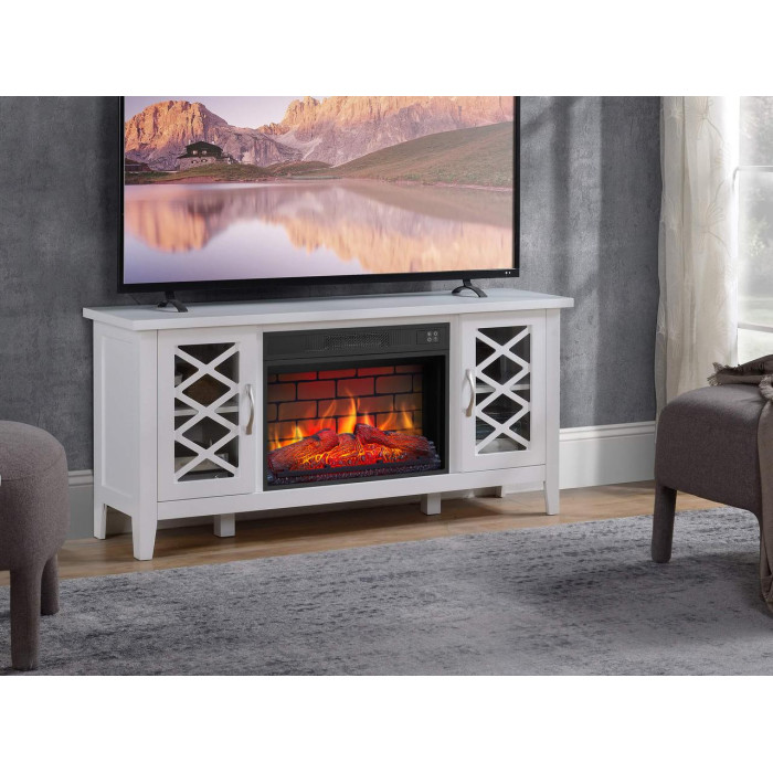 Камінокомплект ArtiFlame Odessa AF23BS білий з обігрівом і звуком горіння вогню