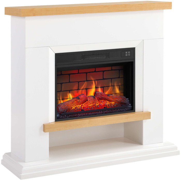 Камінокомплект ArtiFlame Shelford AF23BS білий з обігрівом і звуком горіння вогню