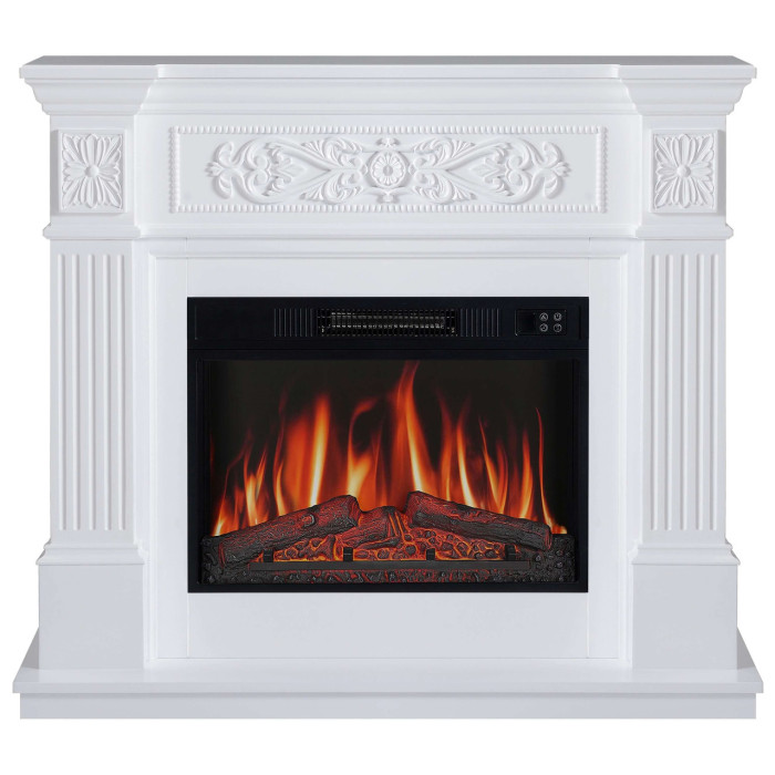 Камінокомплект ArtiFlame Toscana AF23S білий з обігрівом та звуком горіння вогню