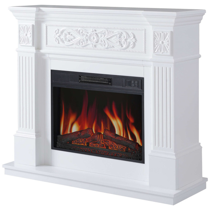 Камінокомплект ArtiFlame Toscana AF23S білий з обігрівом та звуком горіння вогню