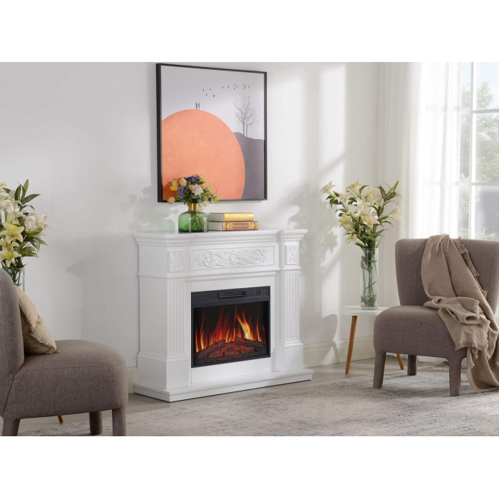 Камінокомплект ArtiFlame Toscana AF23S білий з обігрівом та звуком горіння вогню