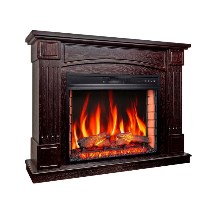 Камінокомплект ArtiFlame Boston AF28S темний горіх з обігрівом та звуком горіння вогню