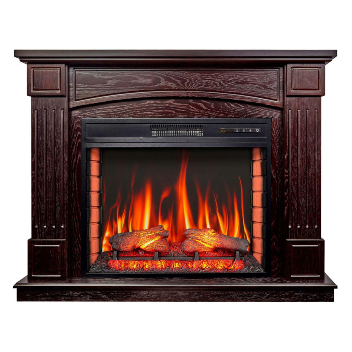 Камінокомплект ArtiFlame Boston AF28S темний горіх з обігрівом та звуком горіння вогню
