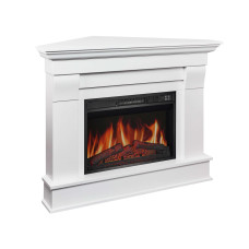 Каминокомплект кутовий ArtiFlame Albion Corner AF23S белый с обогревом и звуком горение огня