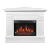 Камінокомплект кутовий ArtiFlame Albion Corner AF23S білий з обігрівом та звуком горіння вогню