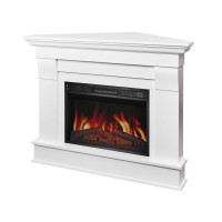 Камінокомплект кутовий ArtiFlame Albion Corner AF23S білий з обігрівом та звуком горіння вогню