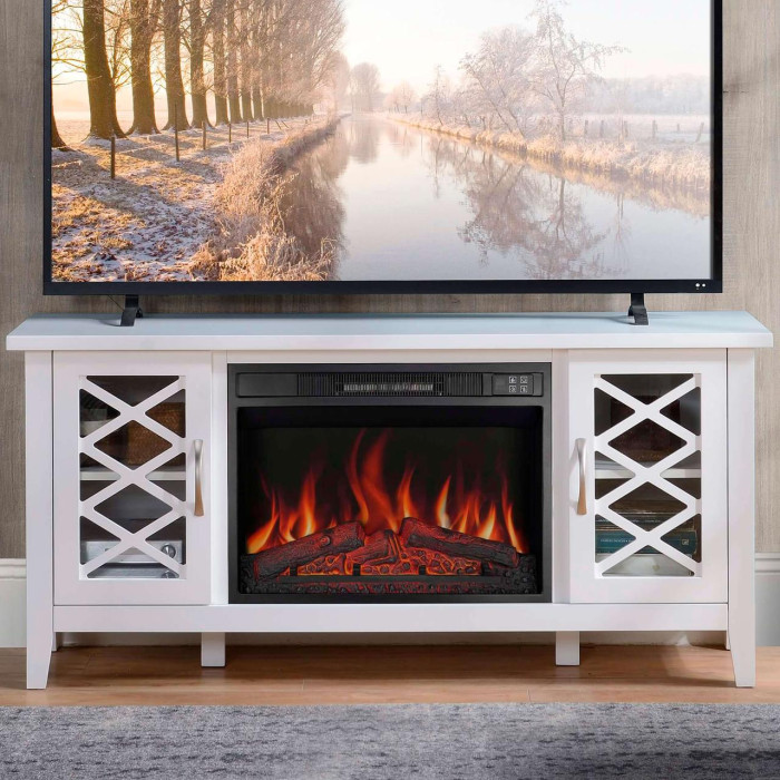 Камінокомплект ArtiFlame Odessa AF23S білий з обігрівом та звуком горіння вогню