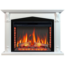 Камінокомплект ArtiFlame Praga AF33 білий з обігрівом та звуком горіння вогню