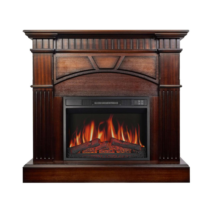 Каминокомплект ArtiFlame York AF23S махагон коричневий антик с обогревом и звуком горение огня