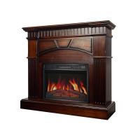 Каминокомплект ArtiFlame York AF23S махагон коричневий антик с обогревом и звуком горение огня