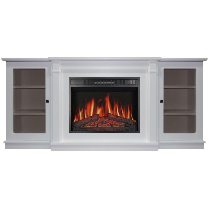 Камінокомплект ArtiFlame Vermont AF23S білий з обігрівом та звуком горіння вогню