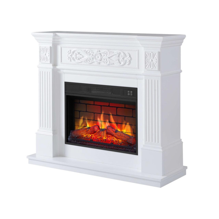 Камінокомплект ArtiFlame Toscana AF23BS білий з обігрівом і звуком горіння вогню
