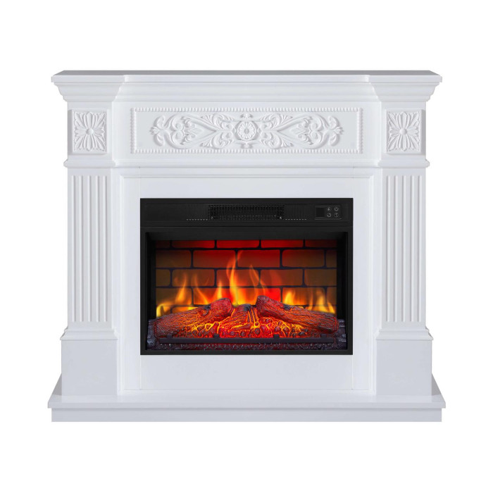 Камінокомплект ArtiFlame Toscana AF23BS білий з обігрівом і звуком горіння вогню