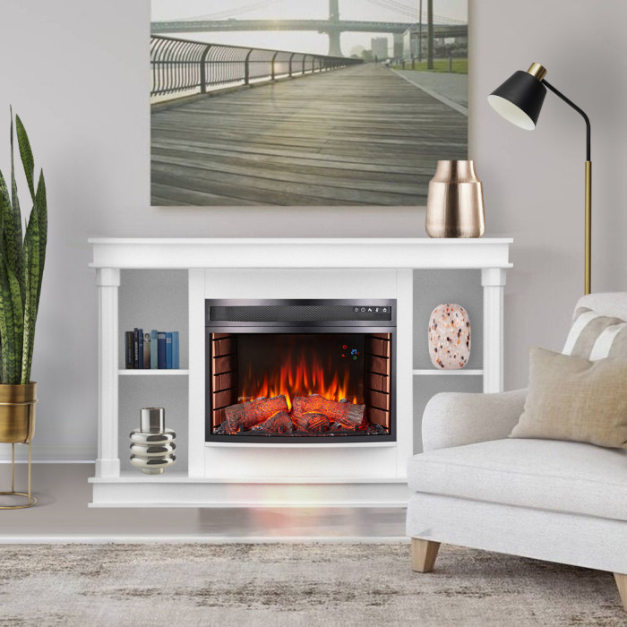Камінокомплект ArtiFlame Brittany AF25 білий з обігрівом та звуком горіння вогню