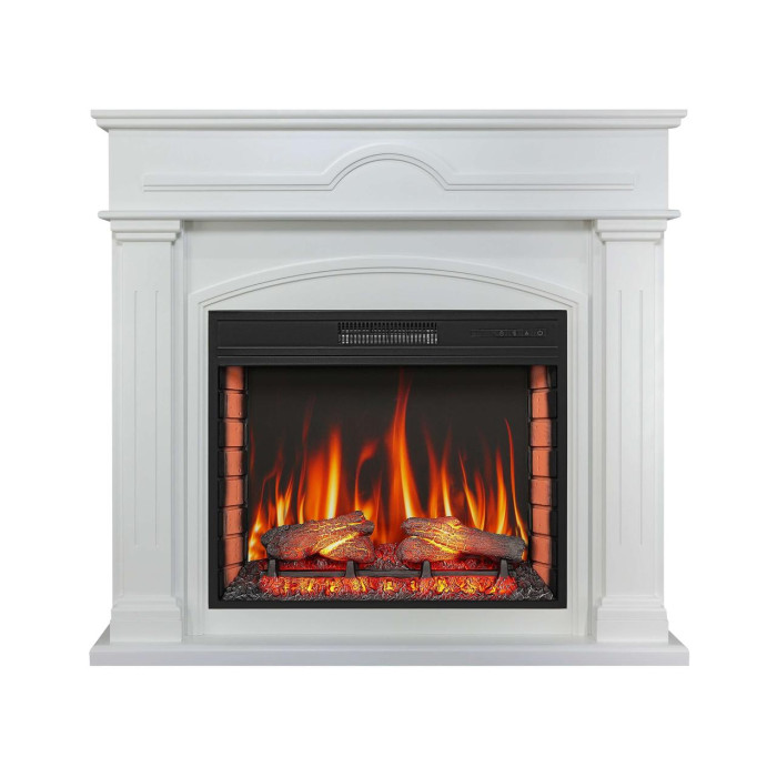 Каминокомплект ArtiFlame Inverno AF28S белый с обогревом и звуком горение огня
