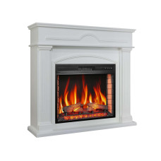 Камінокомплект ArtiFlame Inverno AF28S білий з обігрівом та звуком горіння вогню