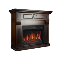 Каминокомплект ArtiFlame Beethoven AF23S махагон коричневый антик с обогревом и звуком горение огня