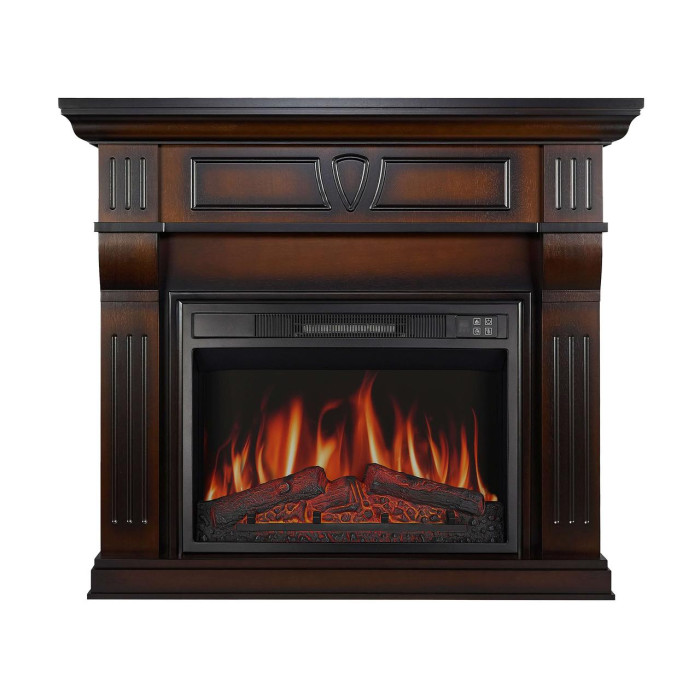 Каминокомплект ArtiFlame Beethoven AF23S махагон коричневый антик с обогревом и звуком горение огня