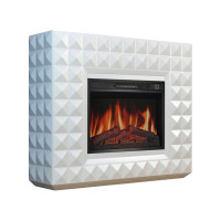 Каминокомплект ArtiFlame Diamond AF23S белый с обогревом и звуком горение огня