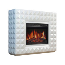 Каминокомплект ArtiFlame Diamond AF23S белый с обогревом и звуком горение огня