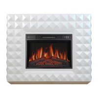 Каминокомплект ArtiFlame Diamond AF23S белый с обогревом и звуком горение огня