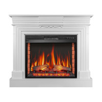 Камінокомплект ArtiFlame Lester AF28S білий з обігрівом та звуком горіння вогню