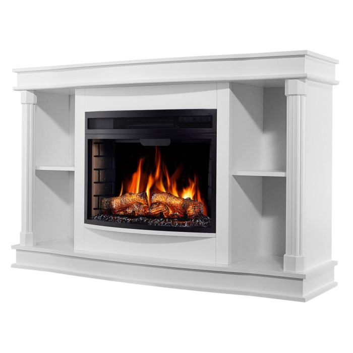 Камінокомплект ArtiFlame Brittany AF25 білий з обігрівом та звуком горіння вогню