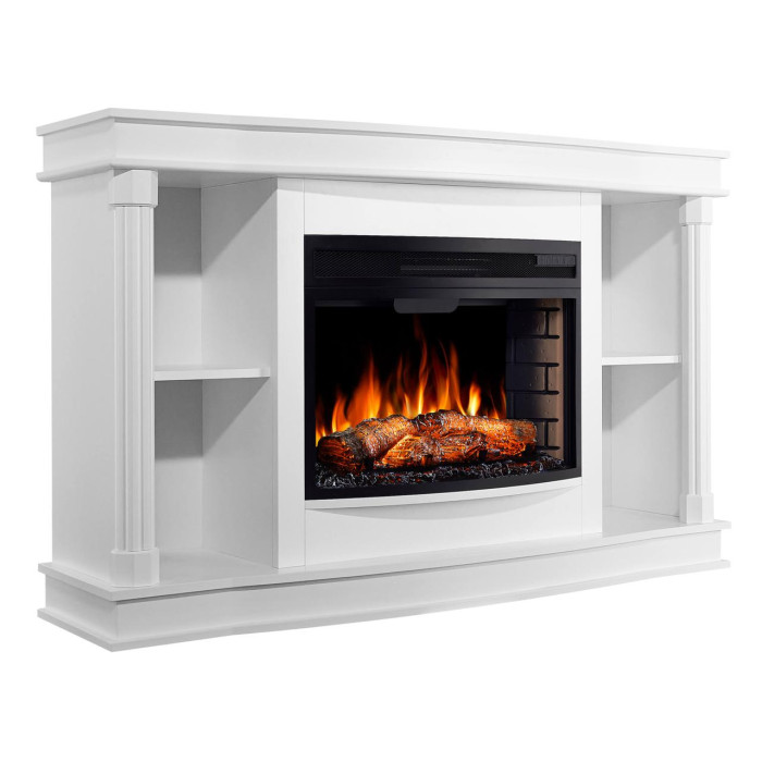 Камінокомплект ArtiFlame Brittany AF25 білий з обігрівом та звуком горіння вогню