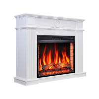 Камінокомплект ArtiFlame Neoclassic AF28S білий з обігрівом та звуком горіння вогню