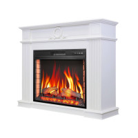 Камінокомплект ArtiFlame Neoclassic AF28S білий з обігрівом та звуком горіння вогню