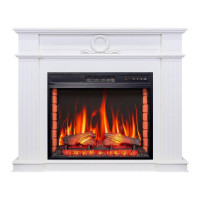 Камінокомплект ArtiFlame Neoclassic AF28S білий з обігрівом та звуком горіння вогню