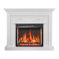 Камінокомплект ArtiFlame Monferrato AF28S білий з обігрівом та звуком горіння вогню