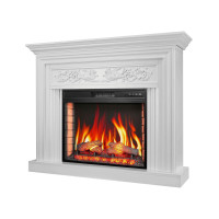 Камінокомплект ArtiFlame Monferrato AF28S білий з обігрівом та звуком горіння вогню